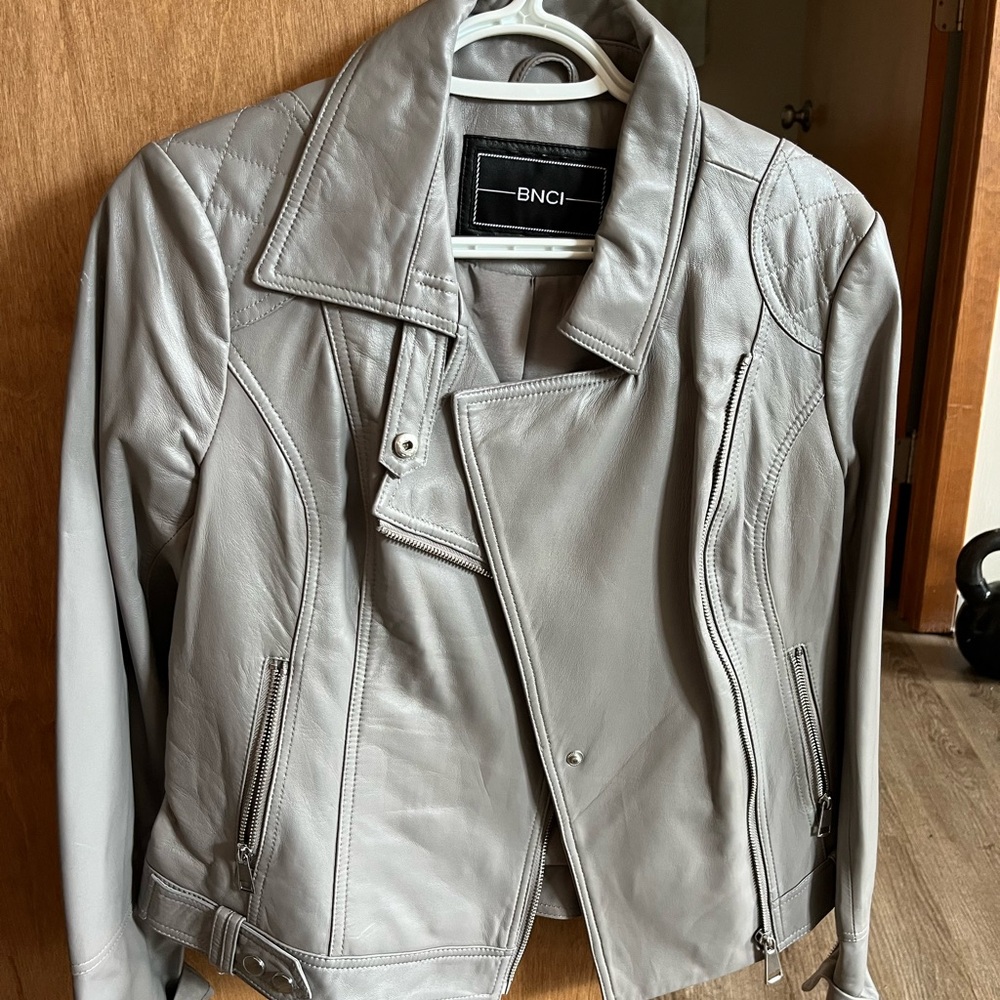 BNCI Gray Leather Jacket